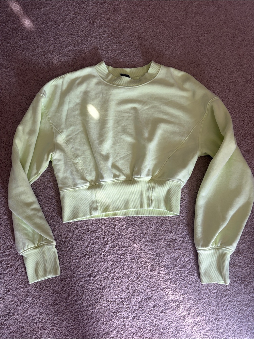 Girls small Cropped Crewneck Sweatshirt - bright yellow